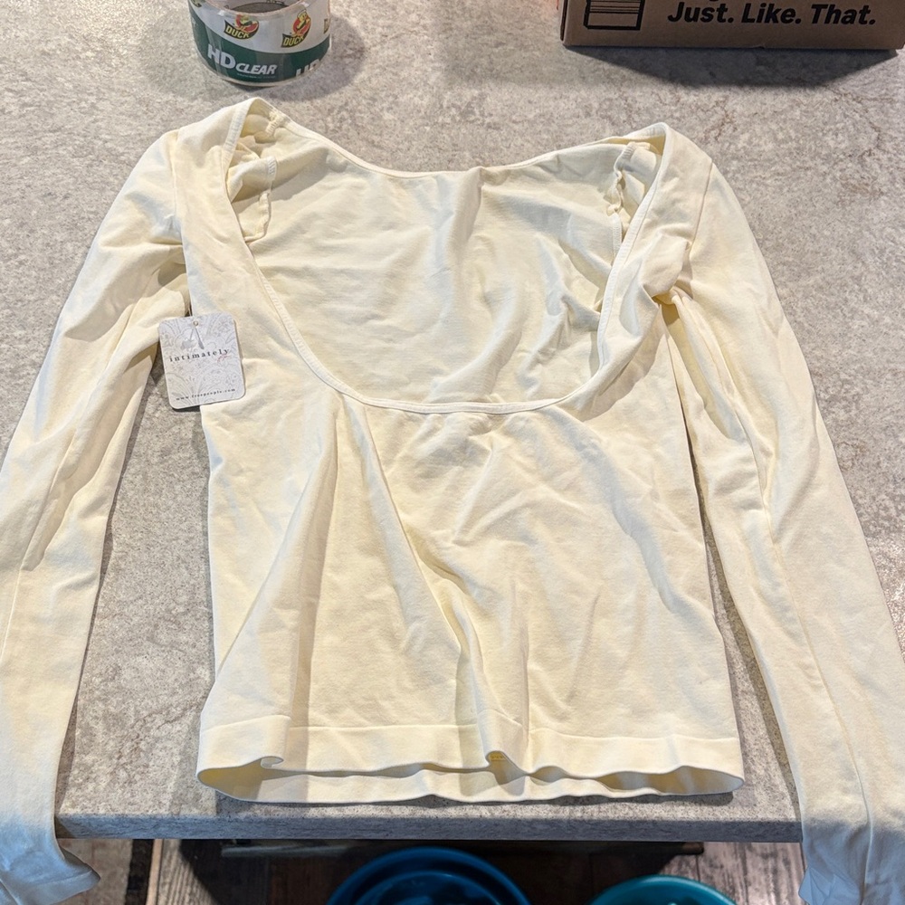 BRAND NEW FREE PEOPLE Women's Cream Long Sleeve Top